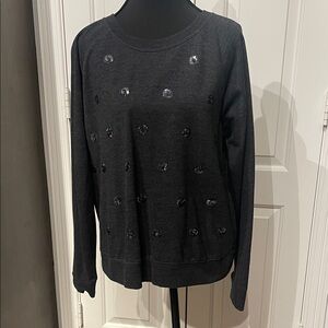 Old Navy Charcoal Sequin Women's Sweatshirt (HU)